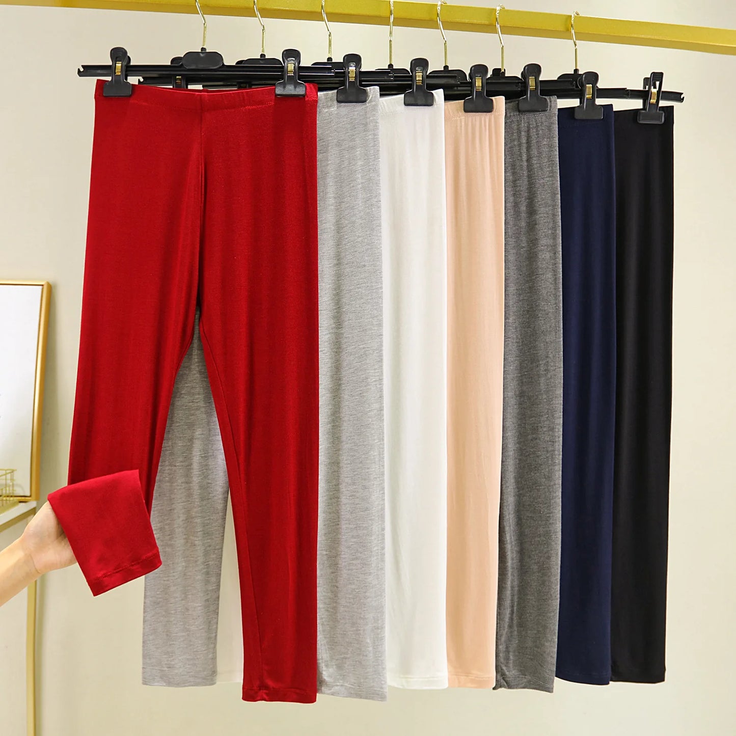 Cotton big leggings elastic comfortable pure color