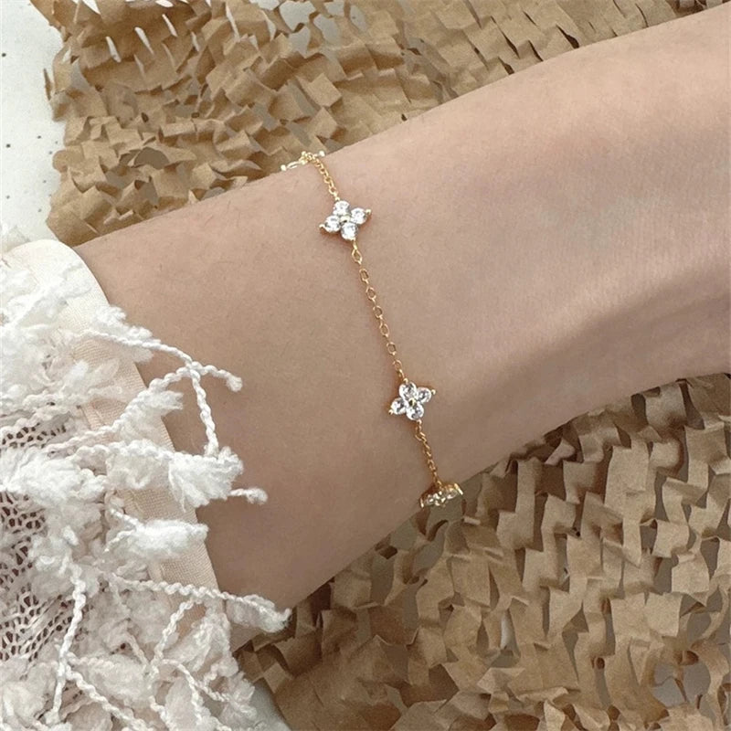 2024 New Crystal Flower Stainless Steel Bracelet