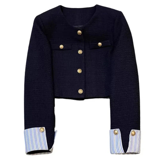 Jacket Fashion Blazer Coat Navy Blue
