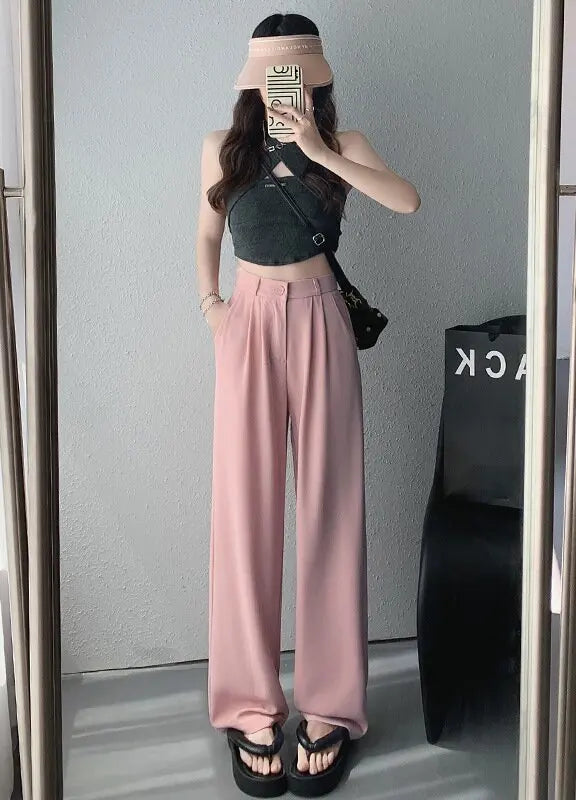 Suit Ankle Elastic High Waist Casual Trousers