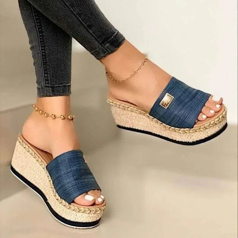 High Heel Wedges Sandals Women Platform Mules