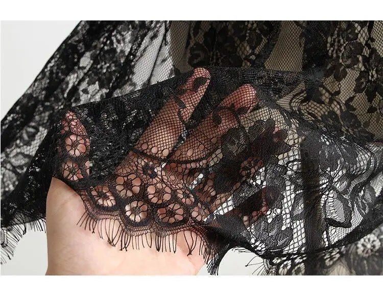 Transparent Lace Mesh Skirt Elastic High Waist
