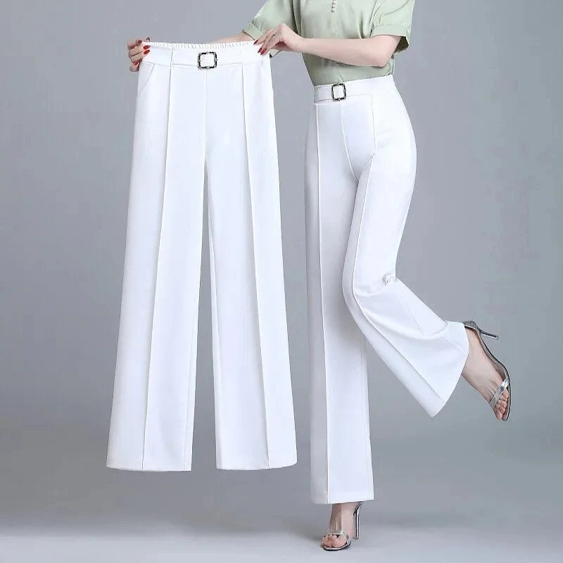 High Waist Wide Leg Straight Suit Trousers
