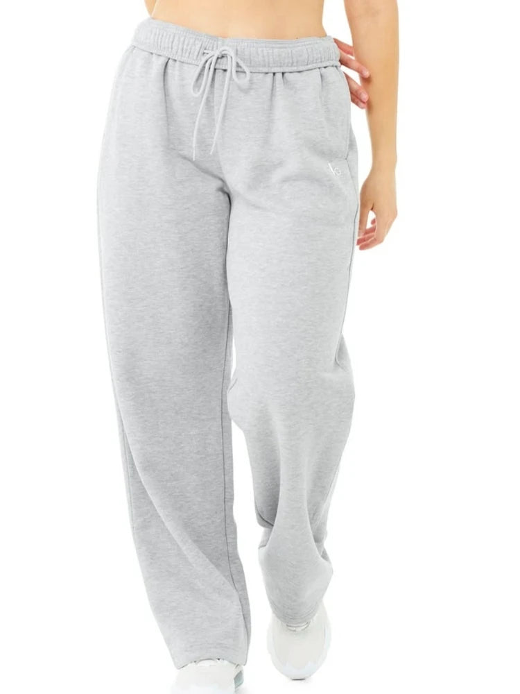 Cotton Jogging Gray  Drawstring Elastic Black Trousers