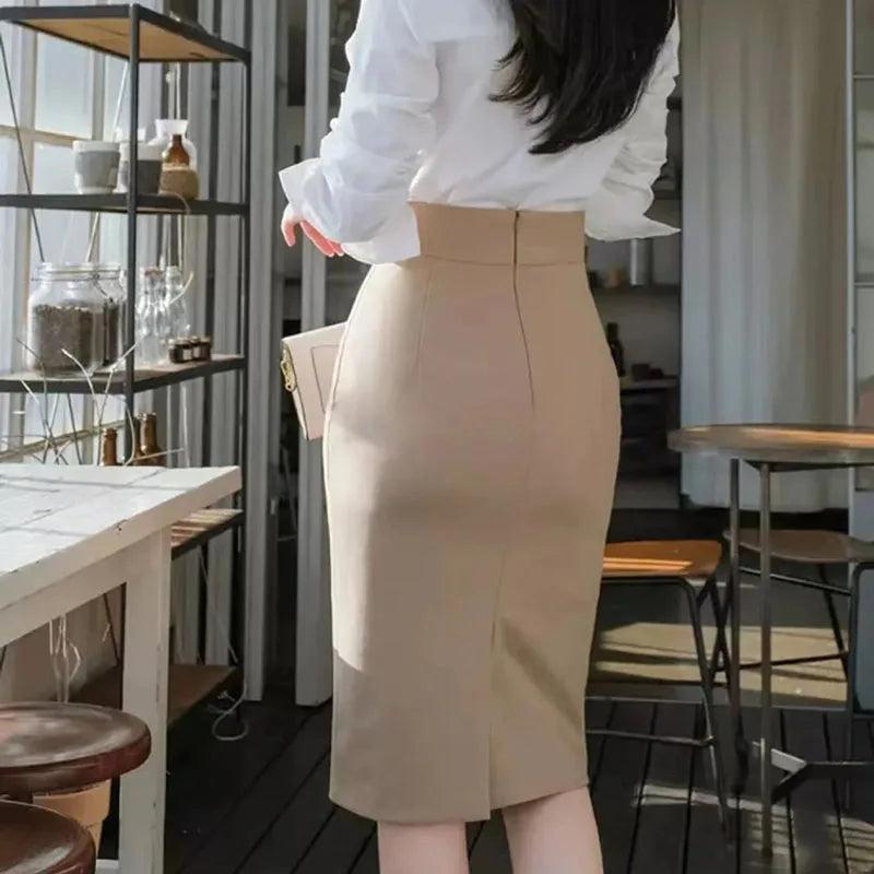 Office Pencil Skirts Elegant Slim High Waist