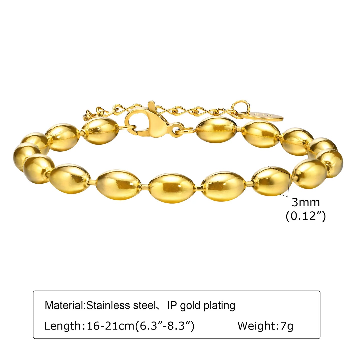 Gold Plated Layering Bracelets Wristband Waterproof Jewelry