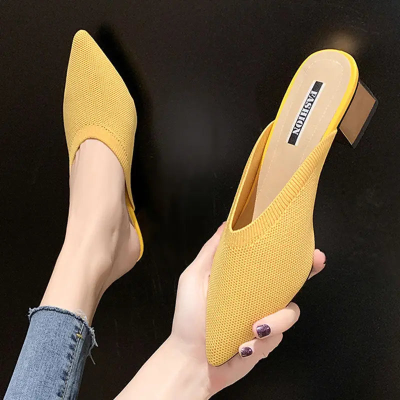 Heel Slides Pointed Toe Mules  Non Slip