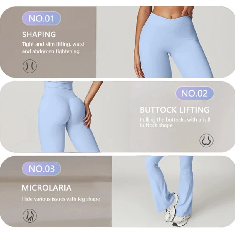 Yoga Set  Sexy Sports Bra/ Flared Leggings