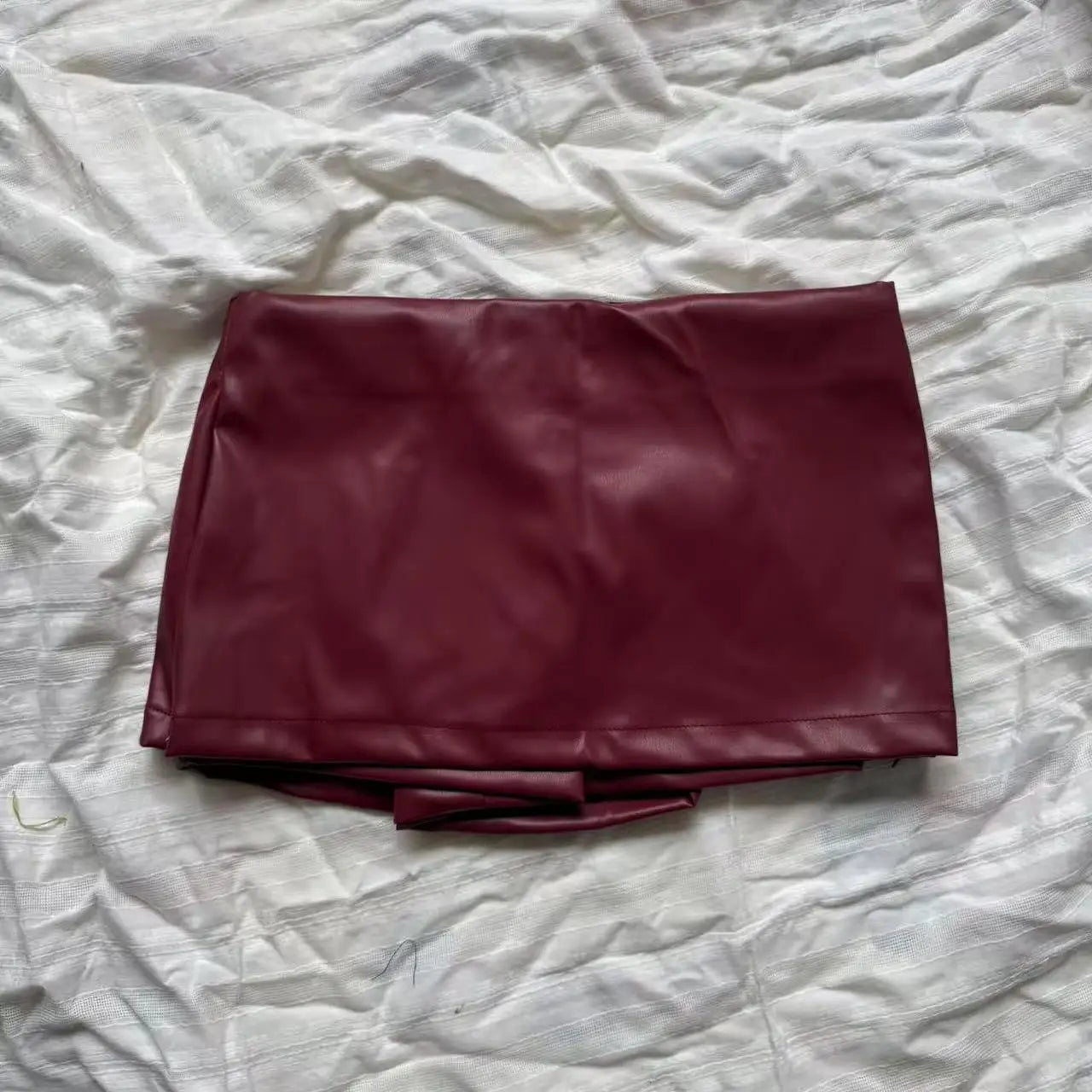 Low Rise Skirts Split Leather Skirt With Shorts