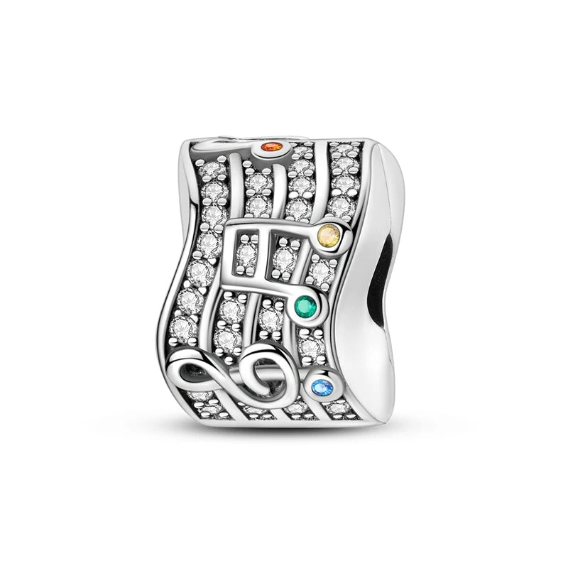 925 Silver Charms Colorful Pendants Charm Bracelet