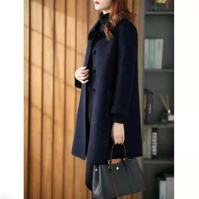 Wool Coat  Loose Mid-length Double-side