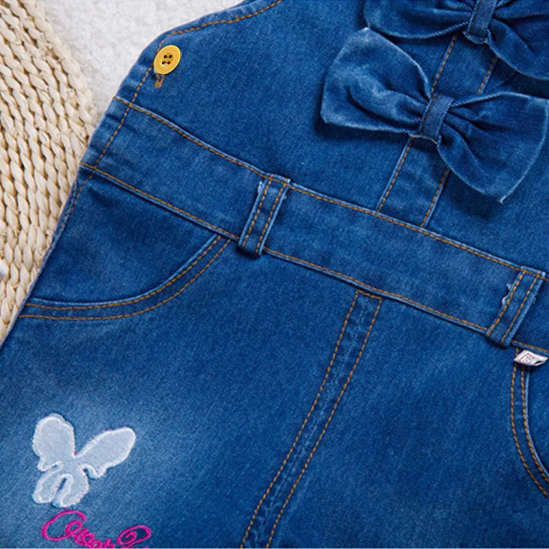 Baby Girls Overalls Kids Denim Dungarees   0-4 Years