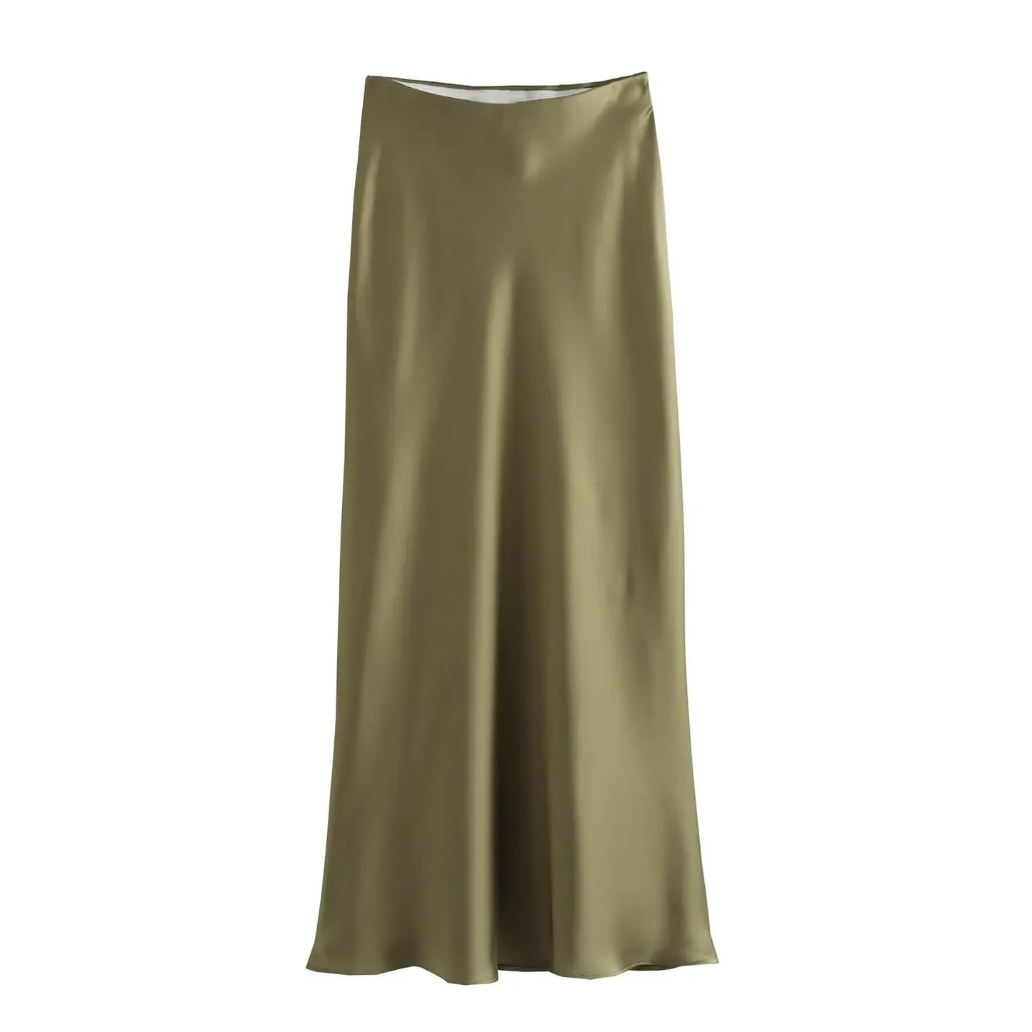 Satin Skirt  High Waist Elegant Long Skirts