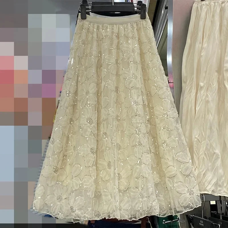 Casual Summer Embroidery Long Skirt