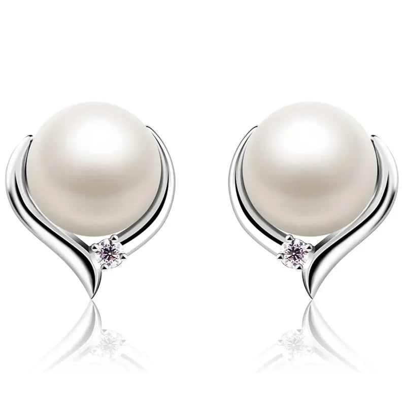 Imitation Pearl Stud Earrings Trendy Elegant Jewelry