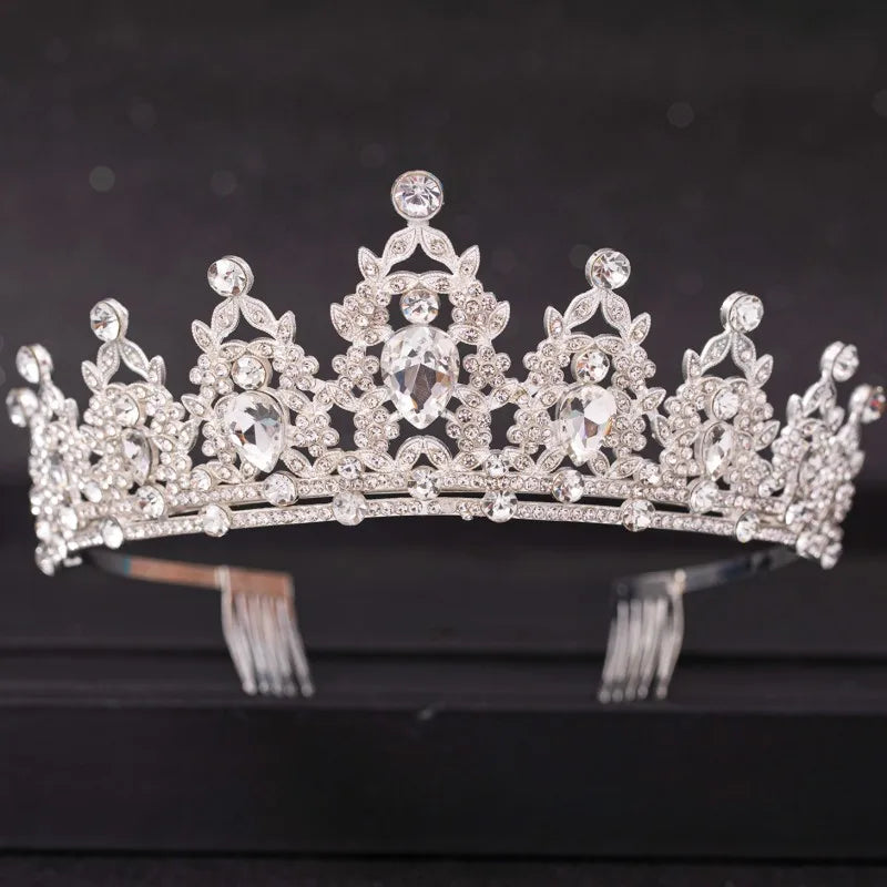 Wedding Hair Tiara Crown Silver Color Tiaras