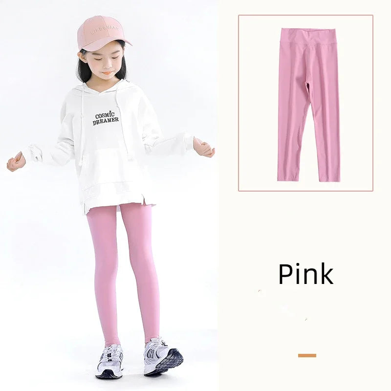 Kid Leggings Girl Thin Tights Sweatpants 2+y