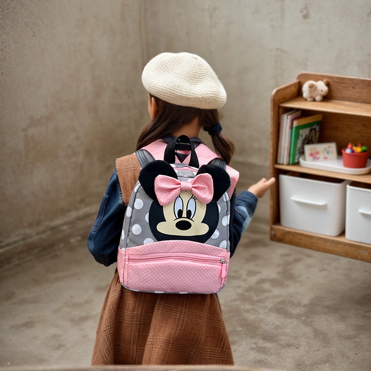 Disney Backpack Minnie Schoolbag For Kids Cartoon