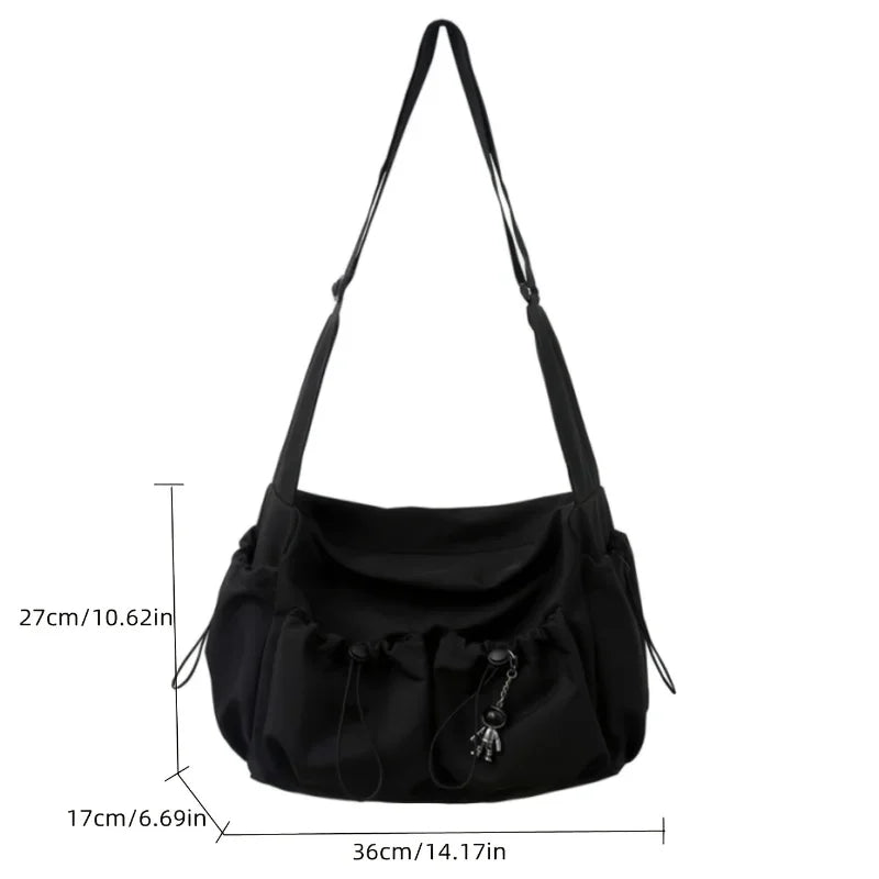 Fashionable Crossbody Bag with Drawstring Accent