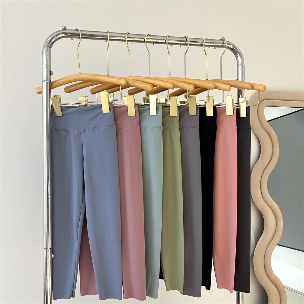 Girl Pants Black Cotton Spandex High Waist