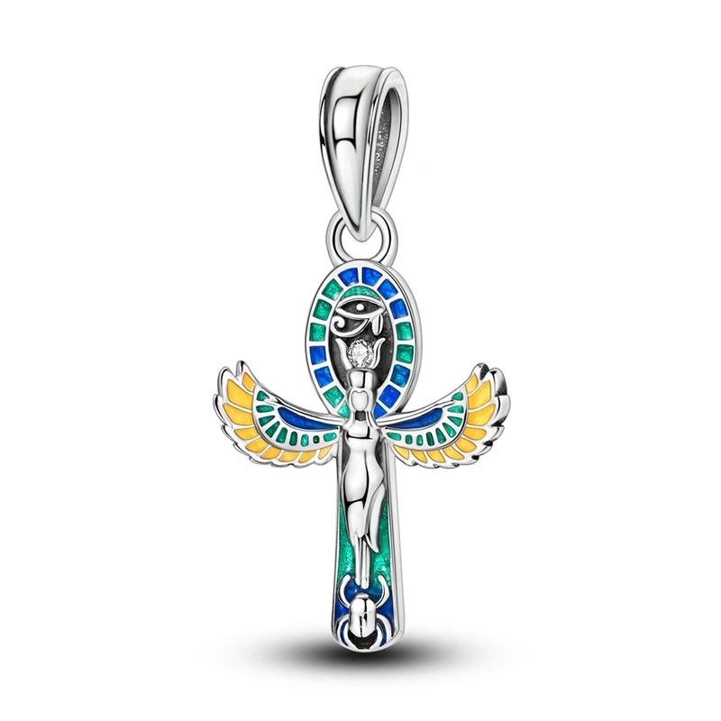 925 Silver Charms Colorful Pendants Charm Bracelet