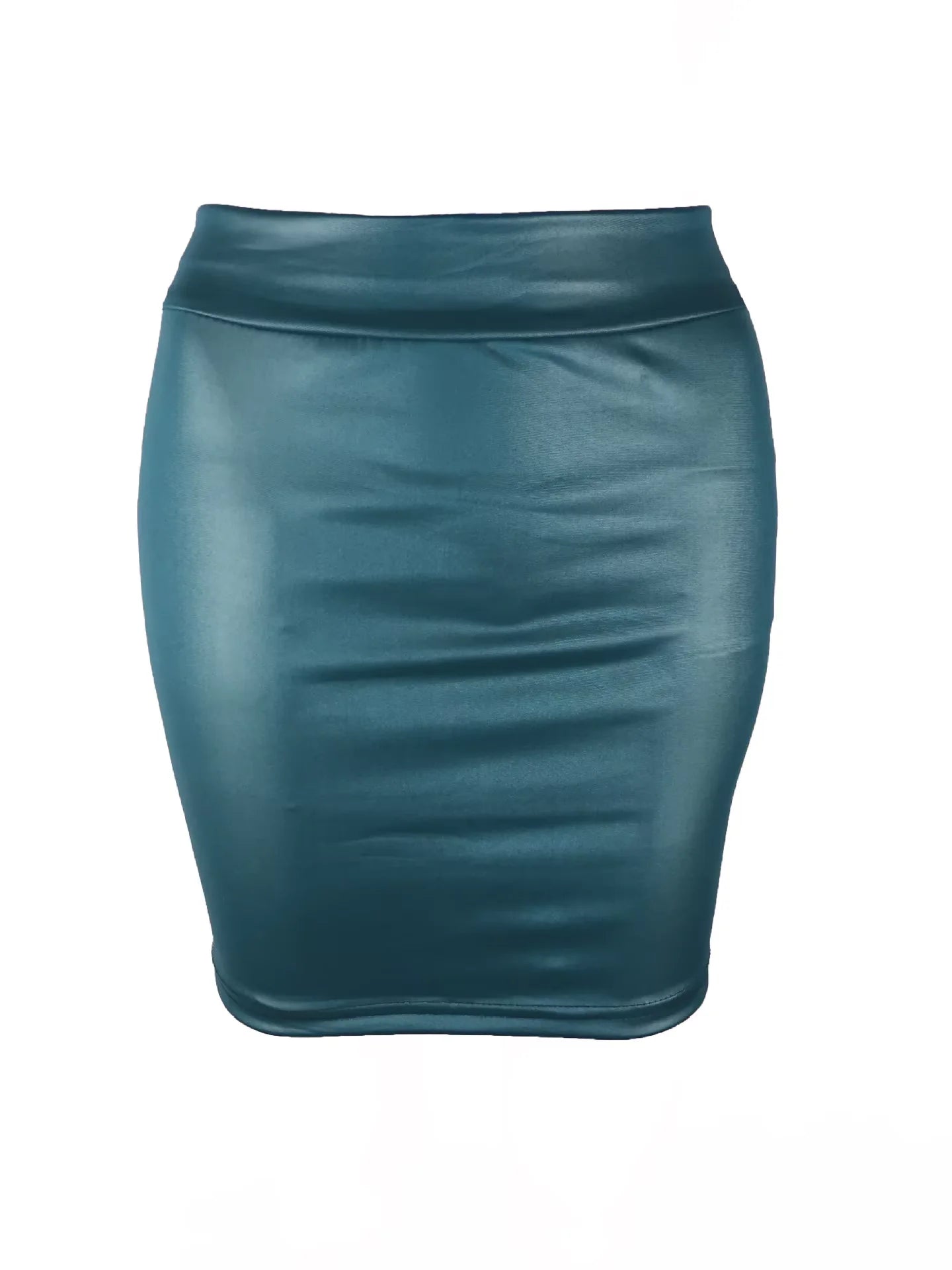 High Waist Leather Matte Mini Skirt