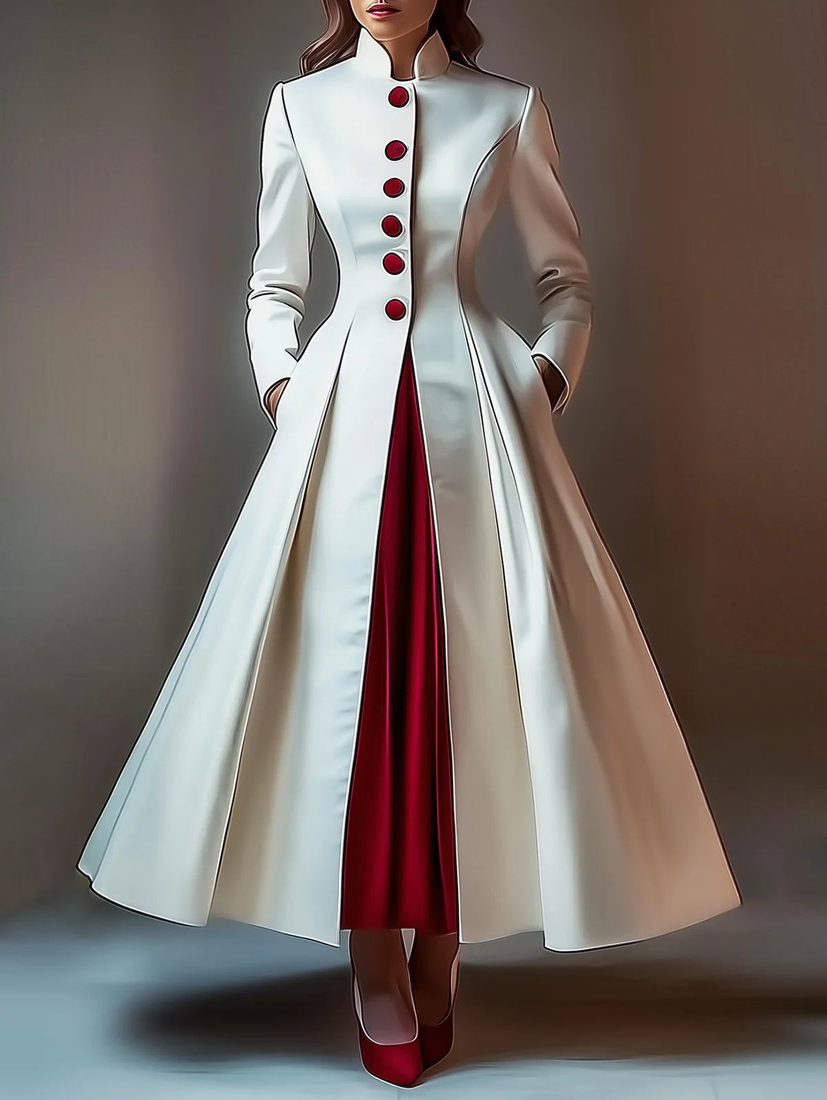 A Line Satin Maxi Evening Long Coat Dress