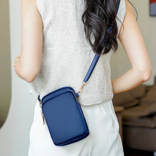 Multi-purpose  multi-layer zipper neck, shoulder phone bag
