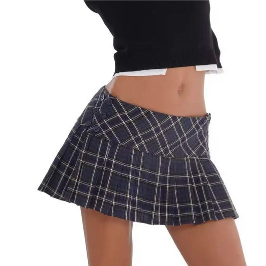 Mini Pleated plaid skirts preppy style