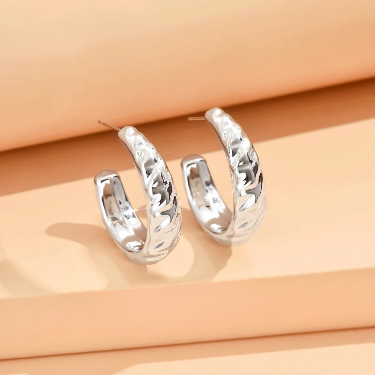 Geometric Irregular Metallic Color Earrings for Women