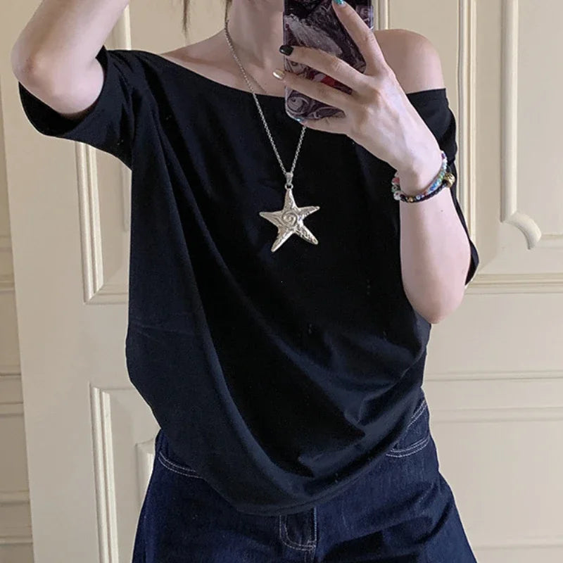 T-shirts Solid Simple Casual  Short Sleeve