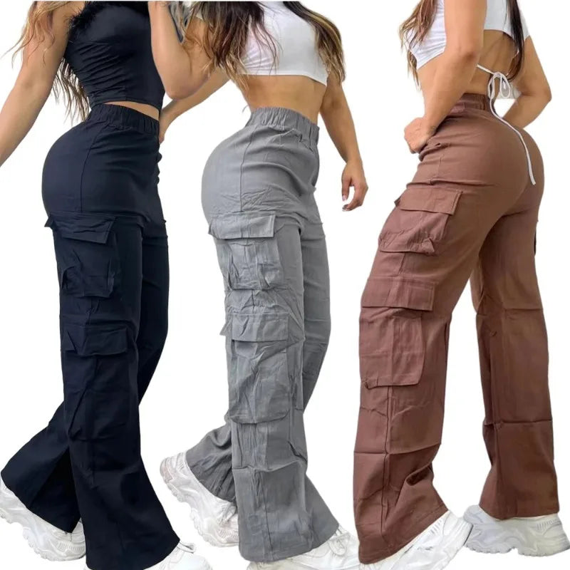 Cargo  High Waist Trousers Leg Slim
