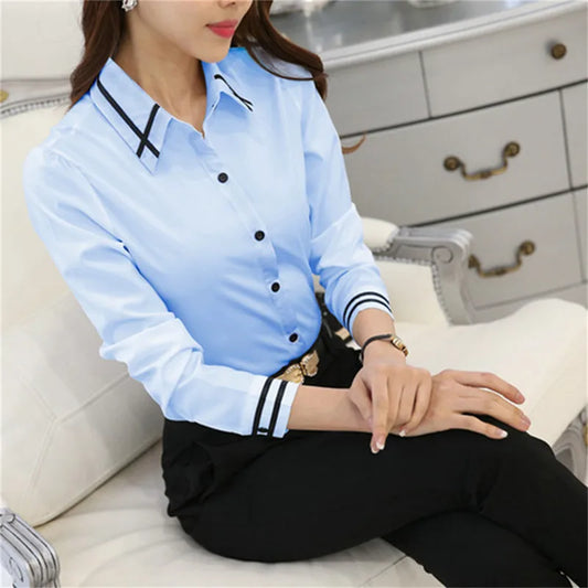 Chiffon Slim Blouse  Casual Long Sleeve