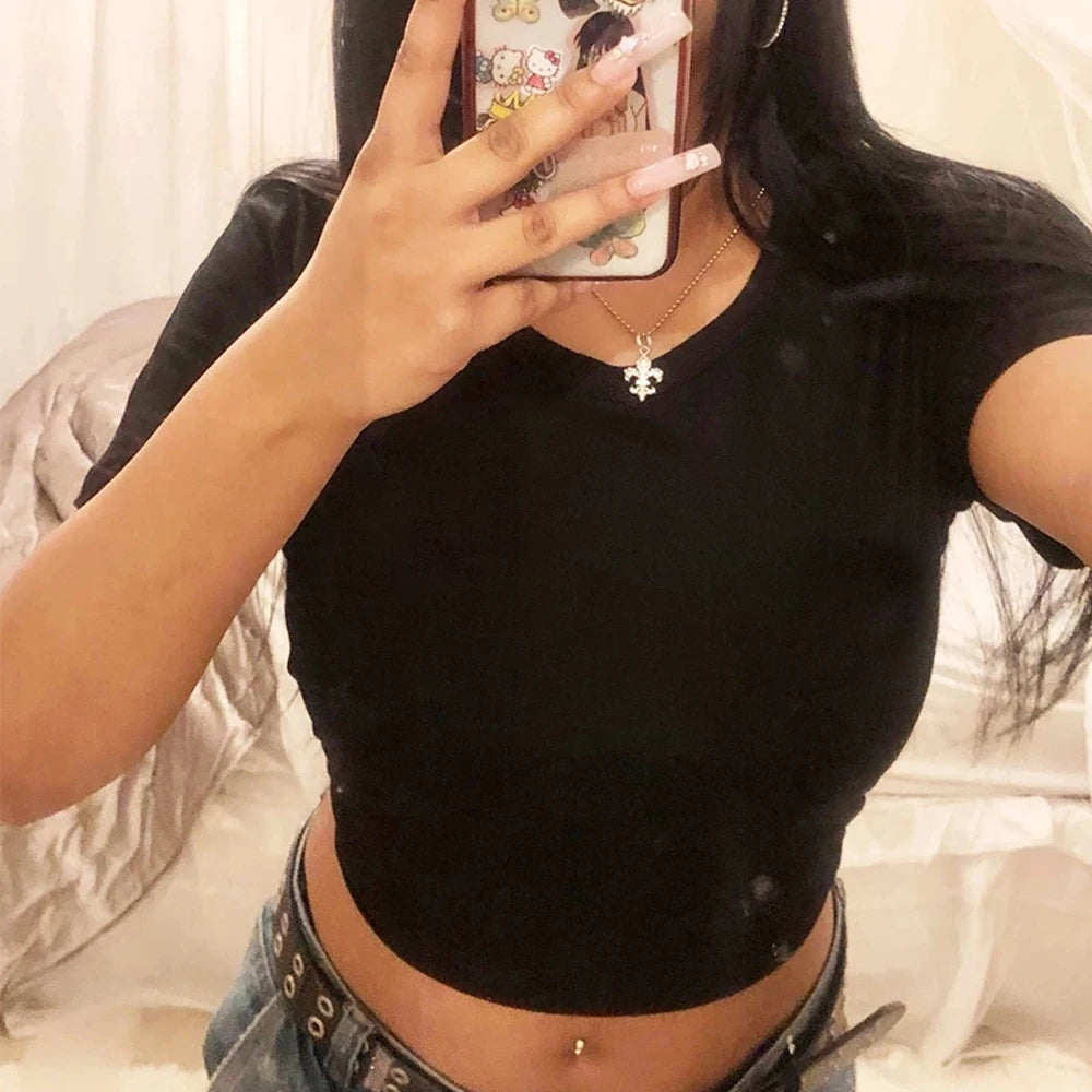 Short Sleeve Crop Sexy Tshirt