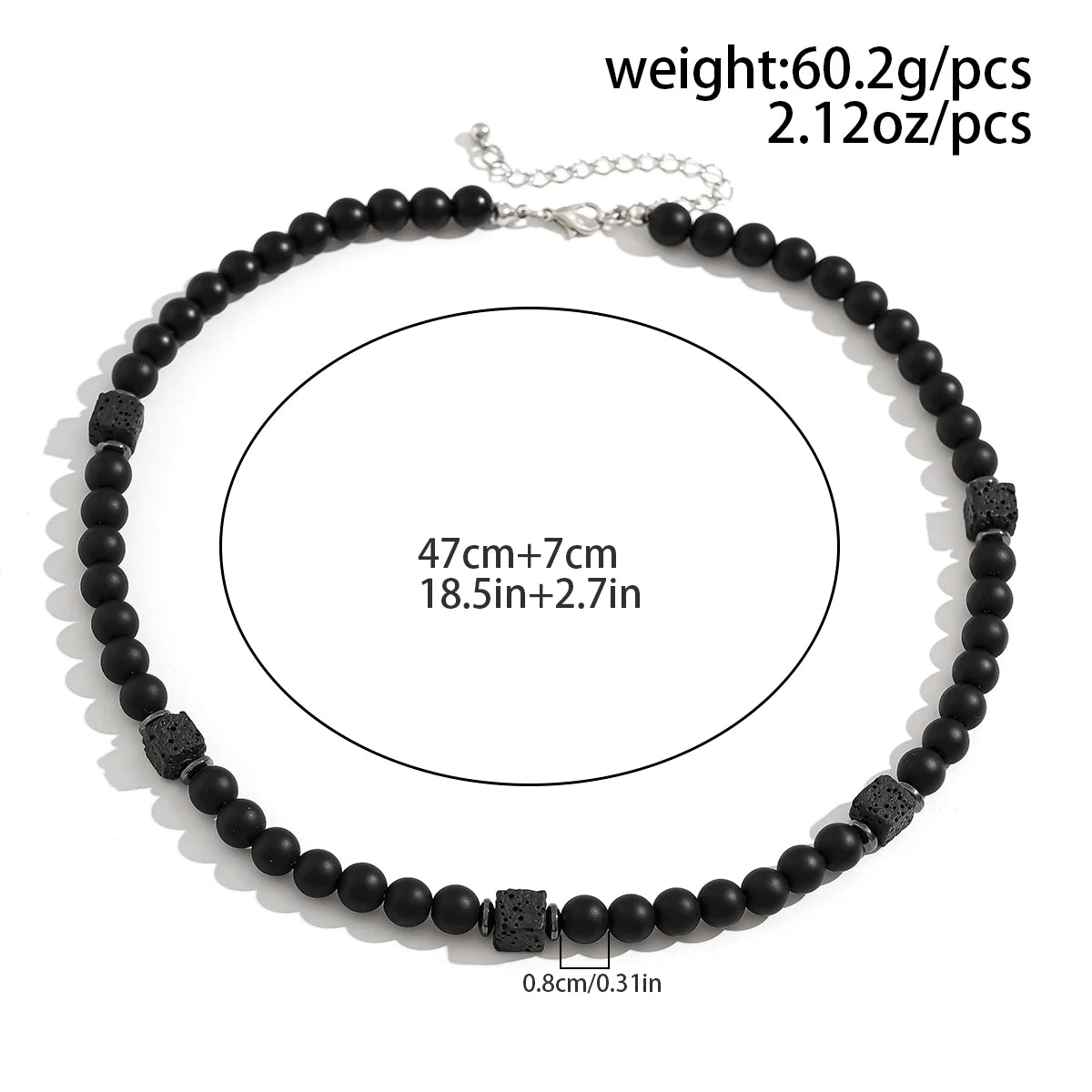 Fashion Classic Black Volcanic Beads Choker Necklace