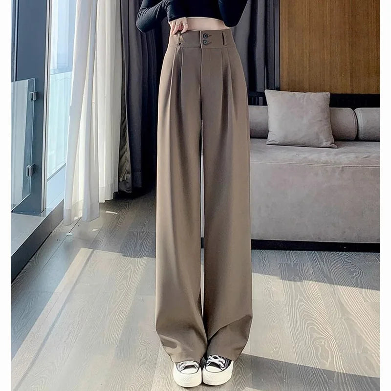 High Waisted  Straight Leg Suit Trousers