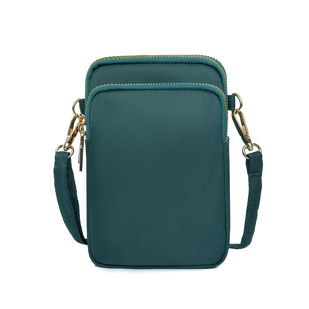 Multi-purpose  multi-layer zipper neck, shoulder phone bag