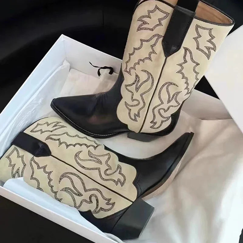 Embroidery Women Western Cowboy Boots