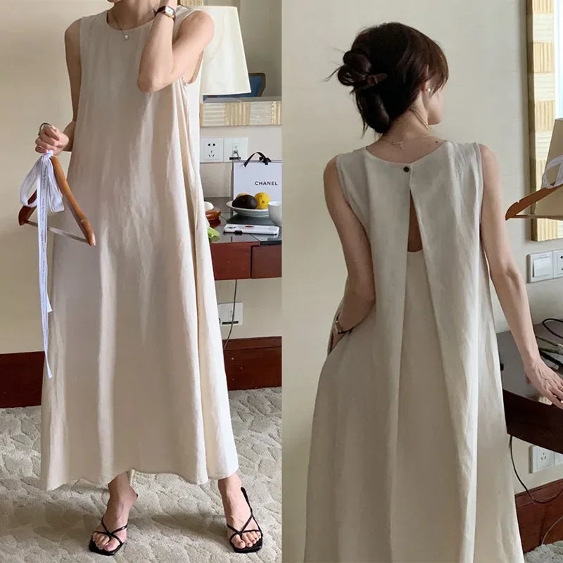 Sleeveless Vest Unique Backless Dress