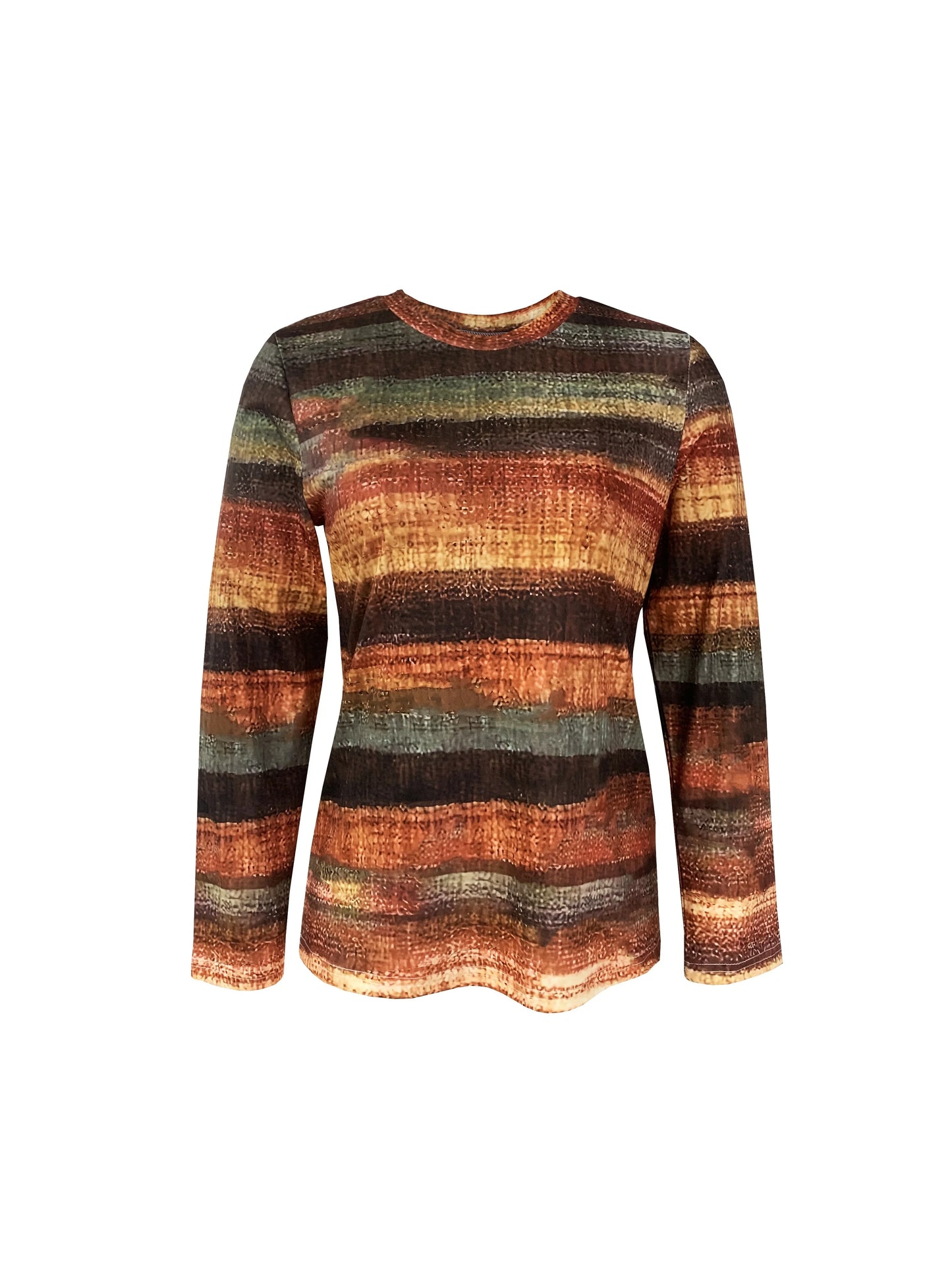 Long - Sleeve Striped T - Inspired Color Block