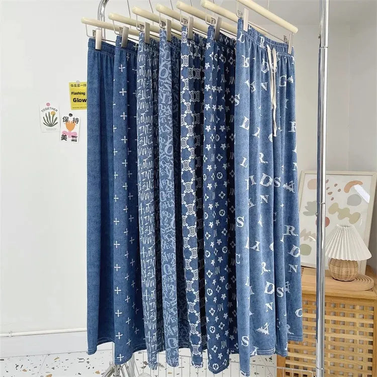 Ice Silk Wide Leg, High Waist Pant