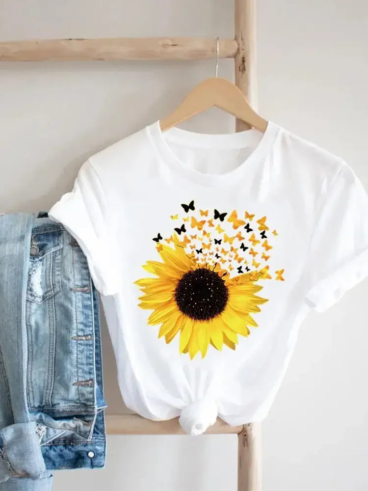 Sunflower Style Trend  Fashion Graphic Sleeve