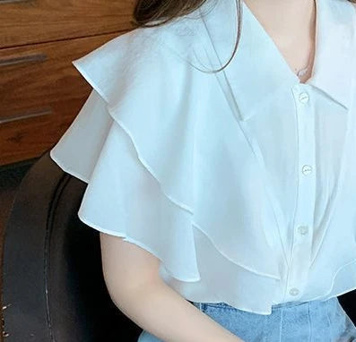 Cute Button Up Blouse White