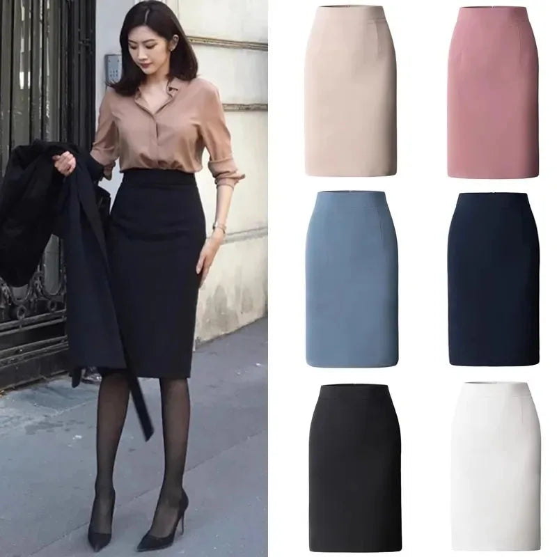 Office Pencil Skirts Elegant Slim High Waist