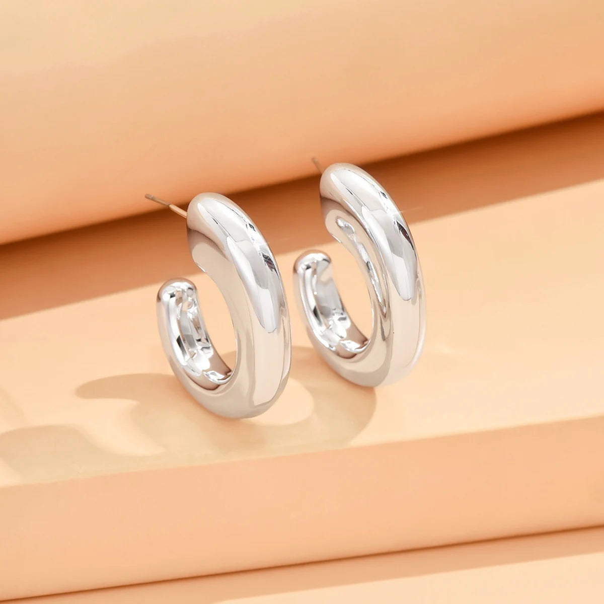 Geometric Irregular Metallic Color Earrings for Women