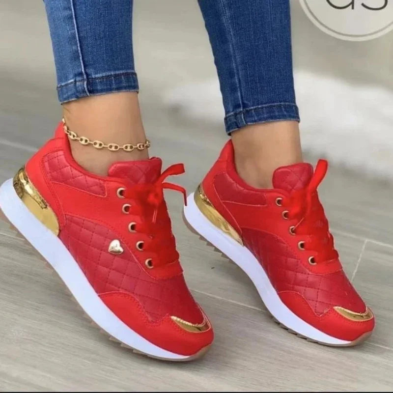 Mesh Sneakers Patchwork Lace Up Flat Shoes