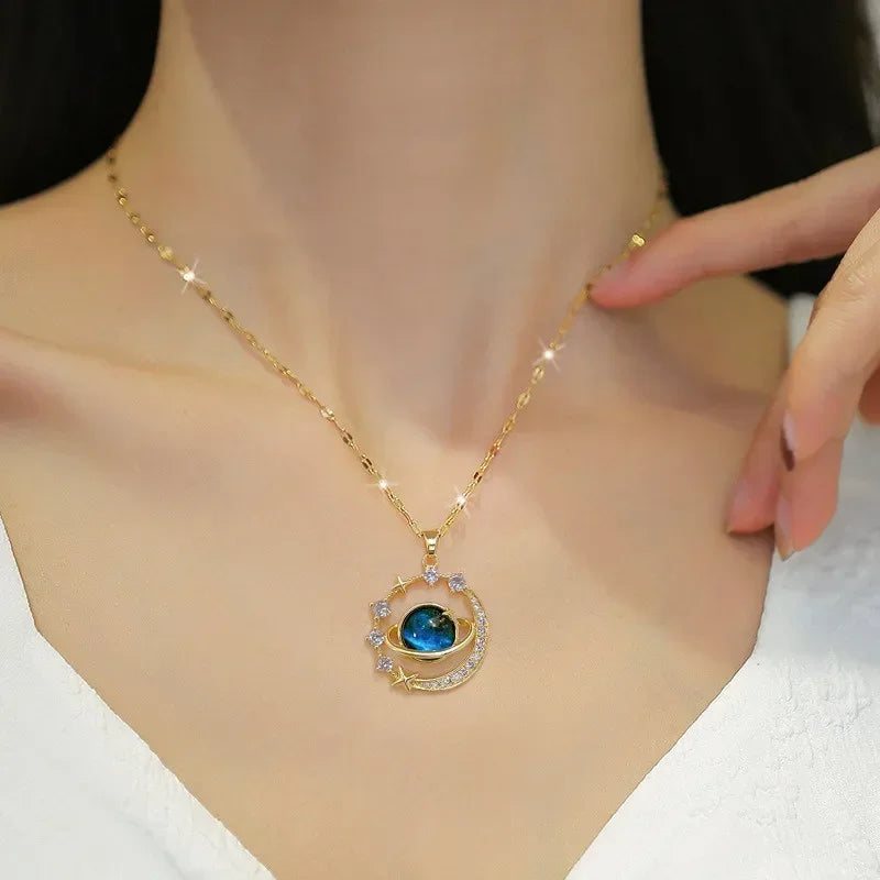 Exquisite Starry Sky Planet Luxury Temperament Necklace