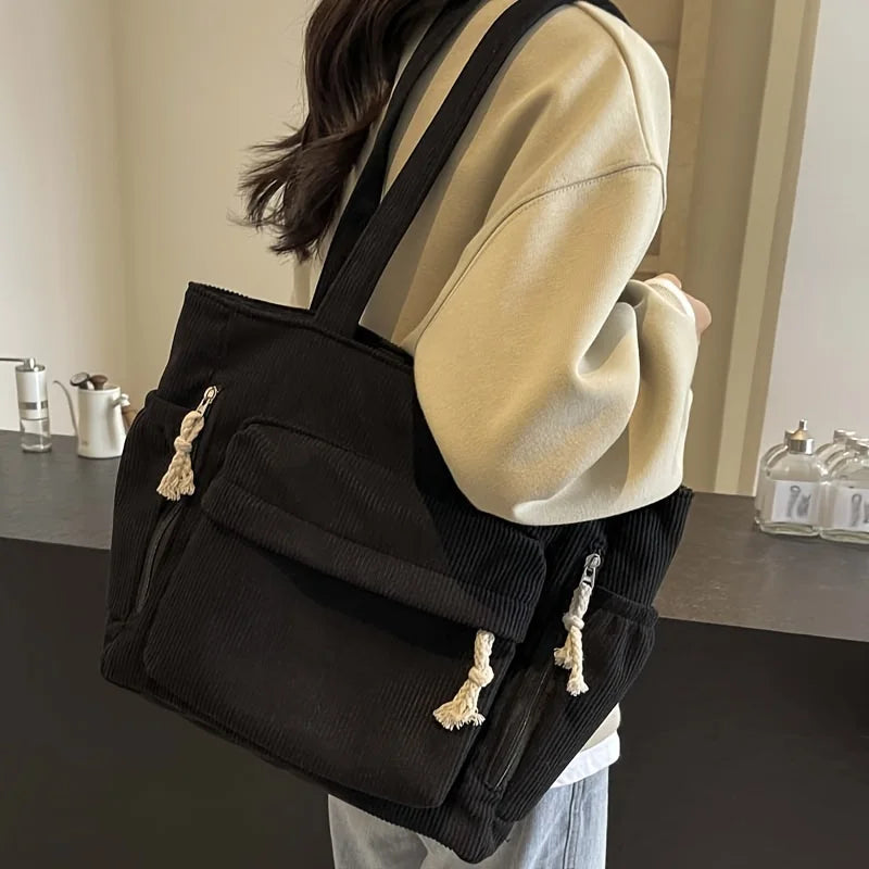 Travel Master Corduroy Multiple Pocket Tote Bag