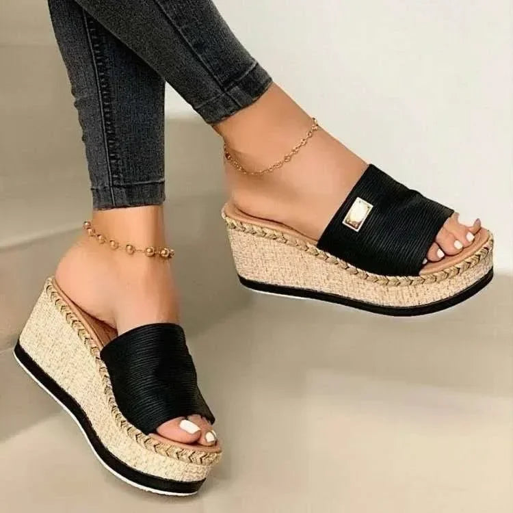 High Heel Wedges Sandals Women Platform Mules
