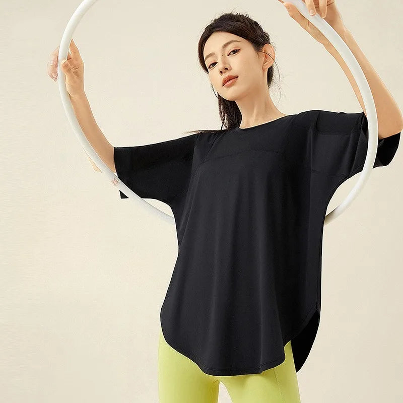 Yoga Loose Plus Size Short Sleeved Top